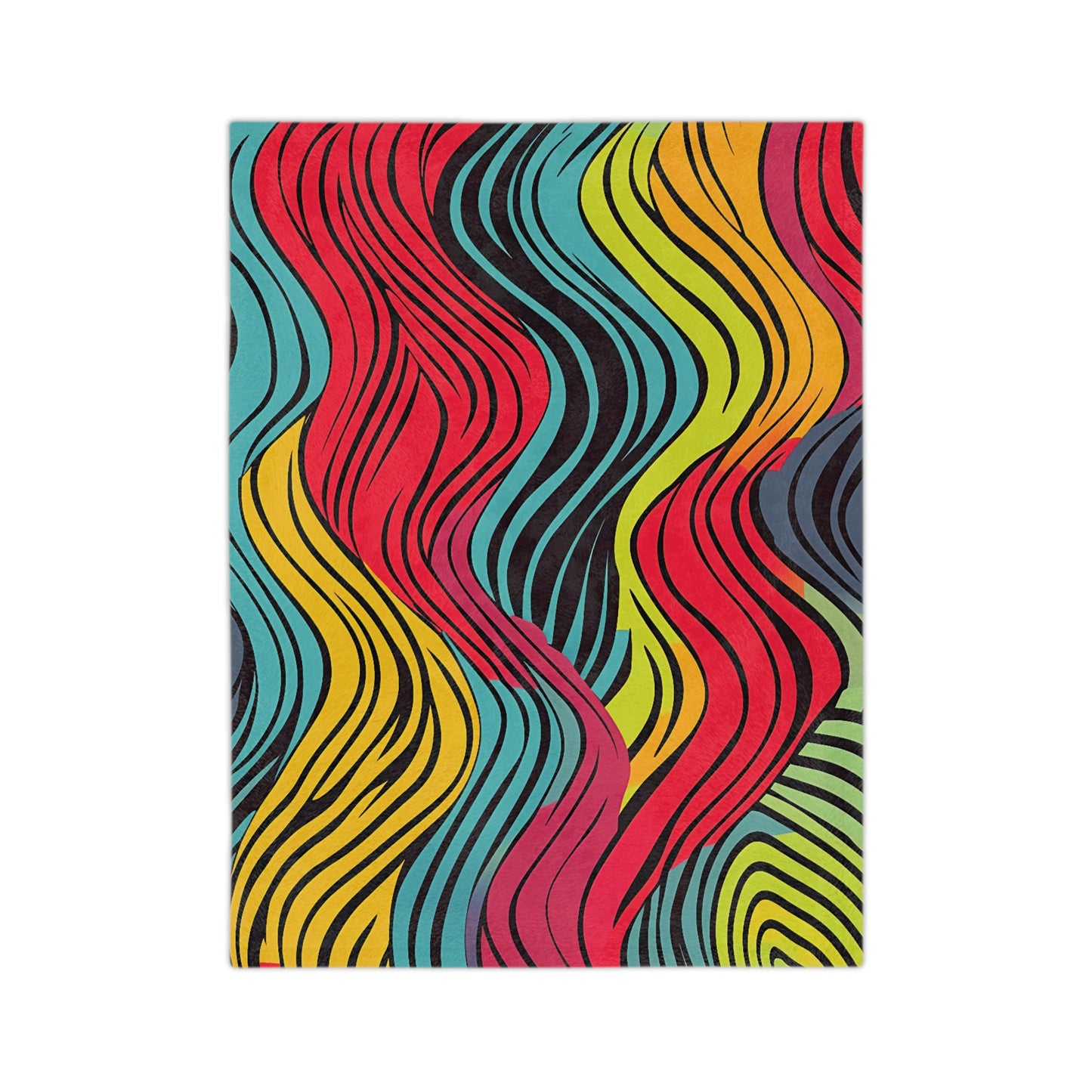 Wavey colorful pattern | Velveteen Microfiber Blanket