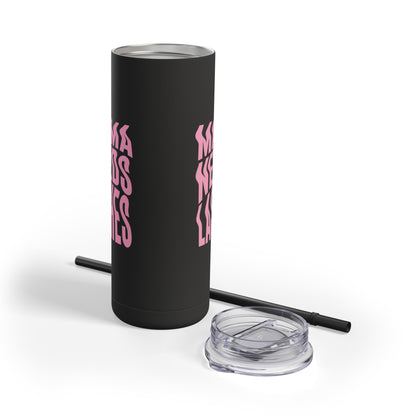 Mama Needs Lashes | What happens in the salon stays in the salon | Tumbler with Straw | Stainless Steel Tumbler | Skinny Tumbler hot & cold drinks | Tumbler with all around print | Skinny Matte Tumbler, 20oz