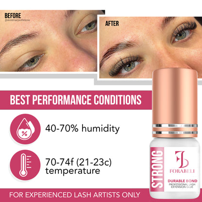 Strong Hold Eyelash Extension Glue – 2–3s Dry Time, 6-Week Retention, Waterproof, Black