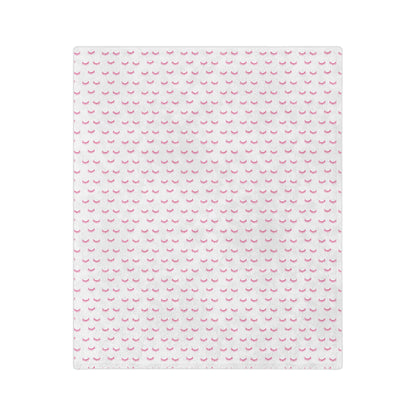 Pink Eyelash Patterns | Velveteen Microfiber Blanket