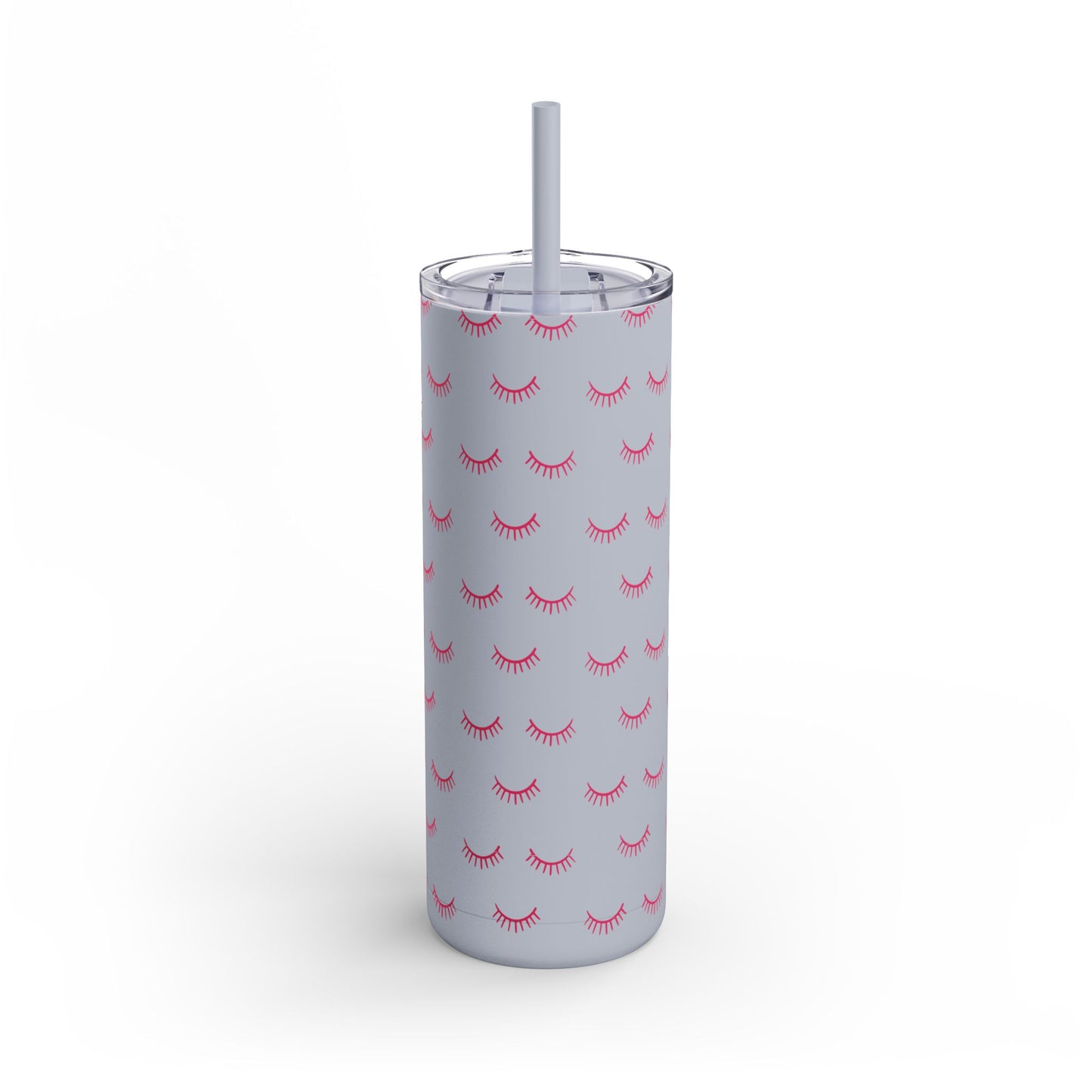 Eyelash Patterns | What happens in the salon stays in the salon | Tumbler with Straw | Stainless Steel Tumbler | Skinny Tumbler hot & cold drinks | Tumbler with all around print | Skinny Matte Tumbler, 20oz