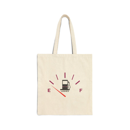 Lashes as Fuel | Cotton Canvas Tote Bag | Gas meter | Fuel Meter | sac fourre-tout | Reusasble Bag | Black Tote Bag | White Tote Bag