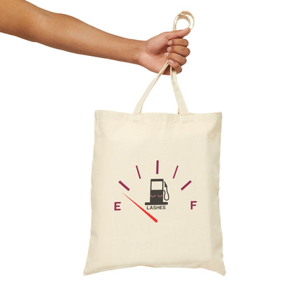 Cotton Canvas Tote Bag | Lashes as Fuel | Gas meter | Fuel Meter | sac fourre-tout | Reusasble Bag | Black Tote Bag | White Tote Bag