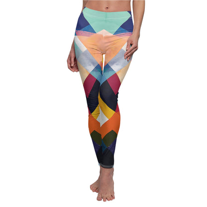 Abstract Jigsaw Patterns | Women's Cut & Sew Casual Leggings (AOP)