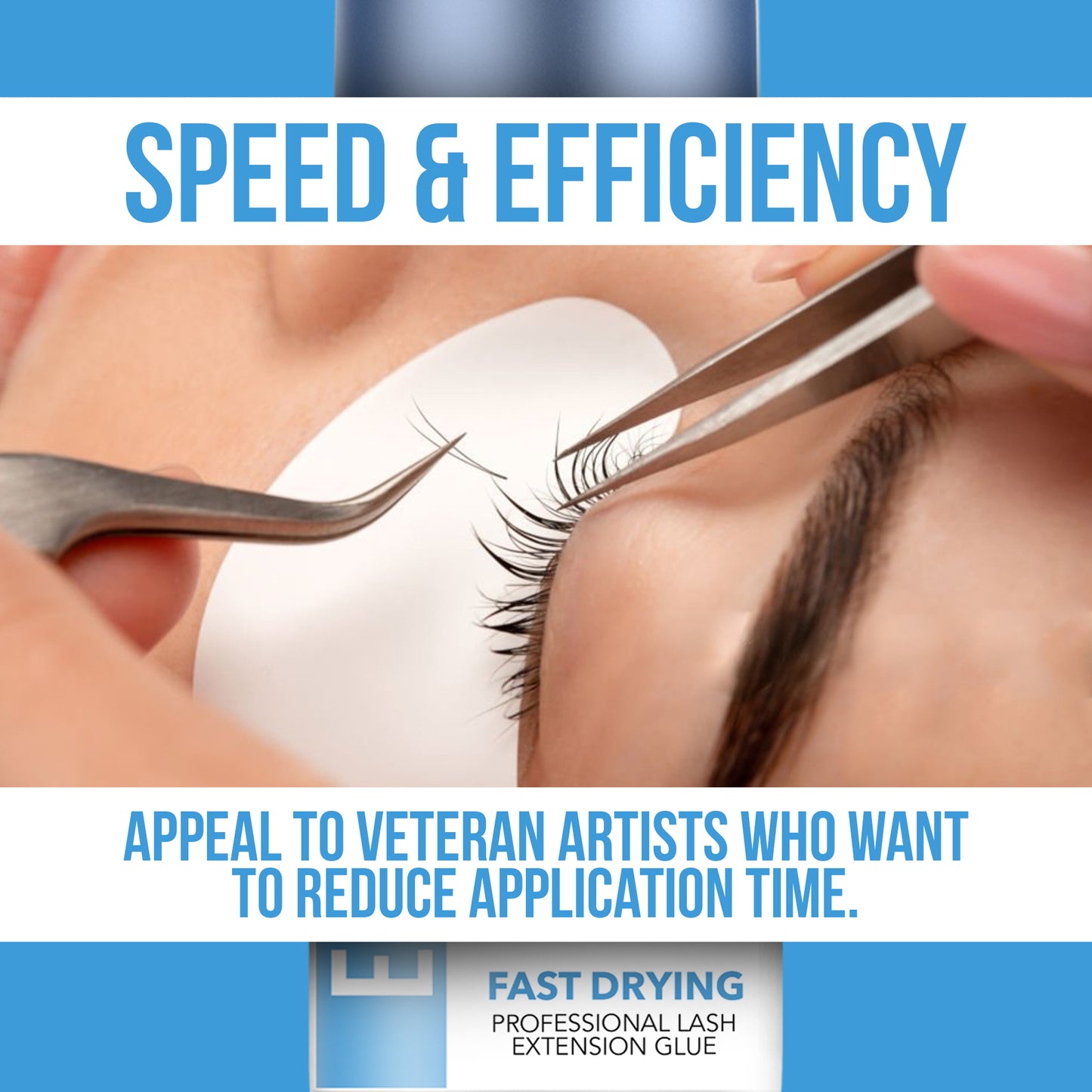 Elite Fast-Drying Eyelash Extension Glue – 1s Dry Time, 7-Week Retention, Waterproof, Black