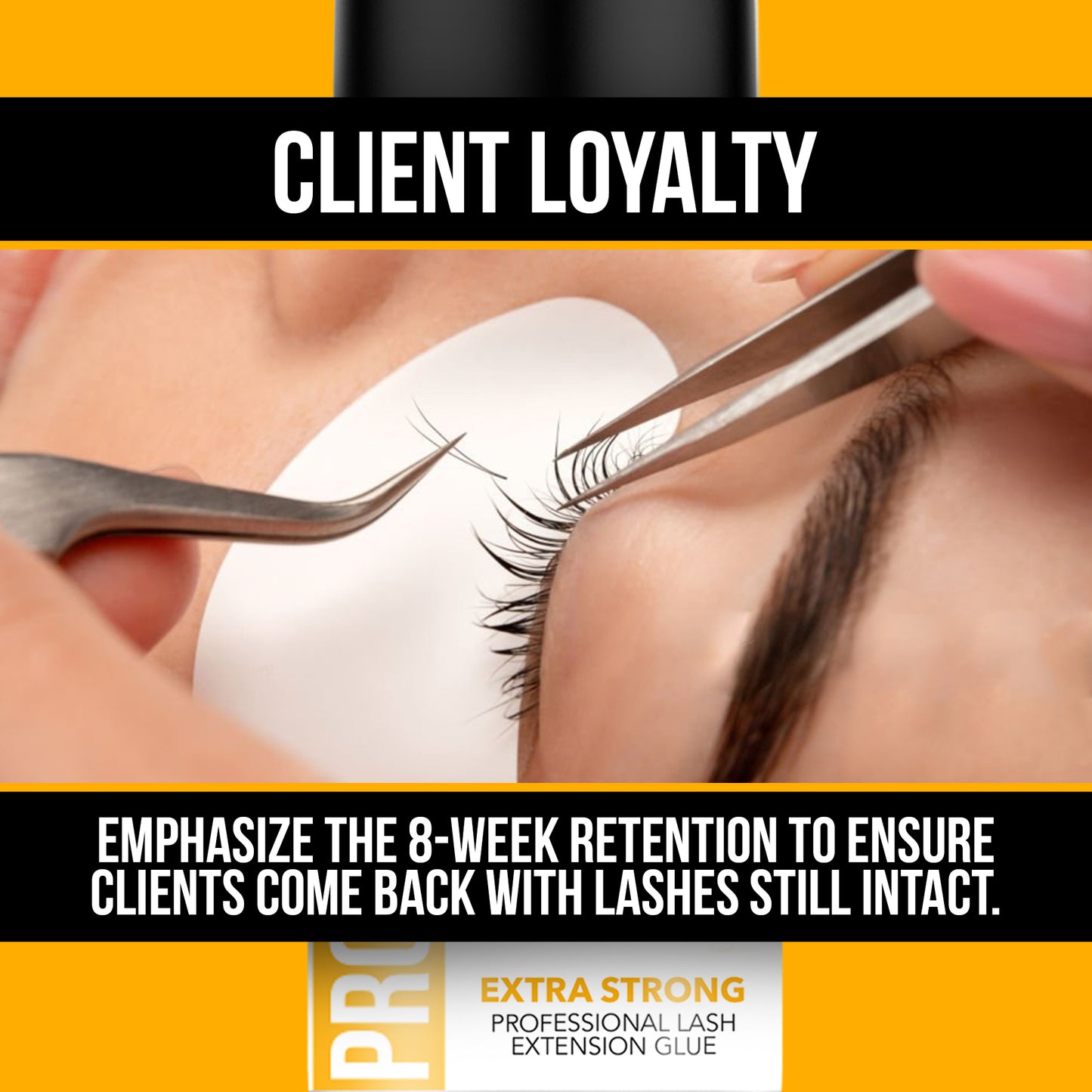 ProCare Professional Eyelash Extension Glue – 1–2s Dry Time, 8-Week Retention, Waterproof, Black