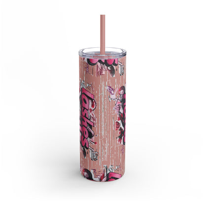 Graffiti Lashes & Nails | What happens in the salon stays in the salon | Tumbler with Straw | Stainless Steel Tumbler | Skinny Tumbler hot & cold drinks | Tumbler with all around print | Skinny Matte Tumbler, 20oz