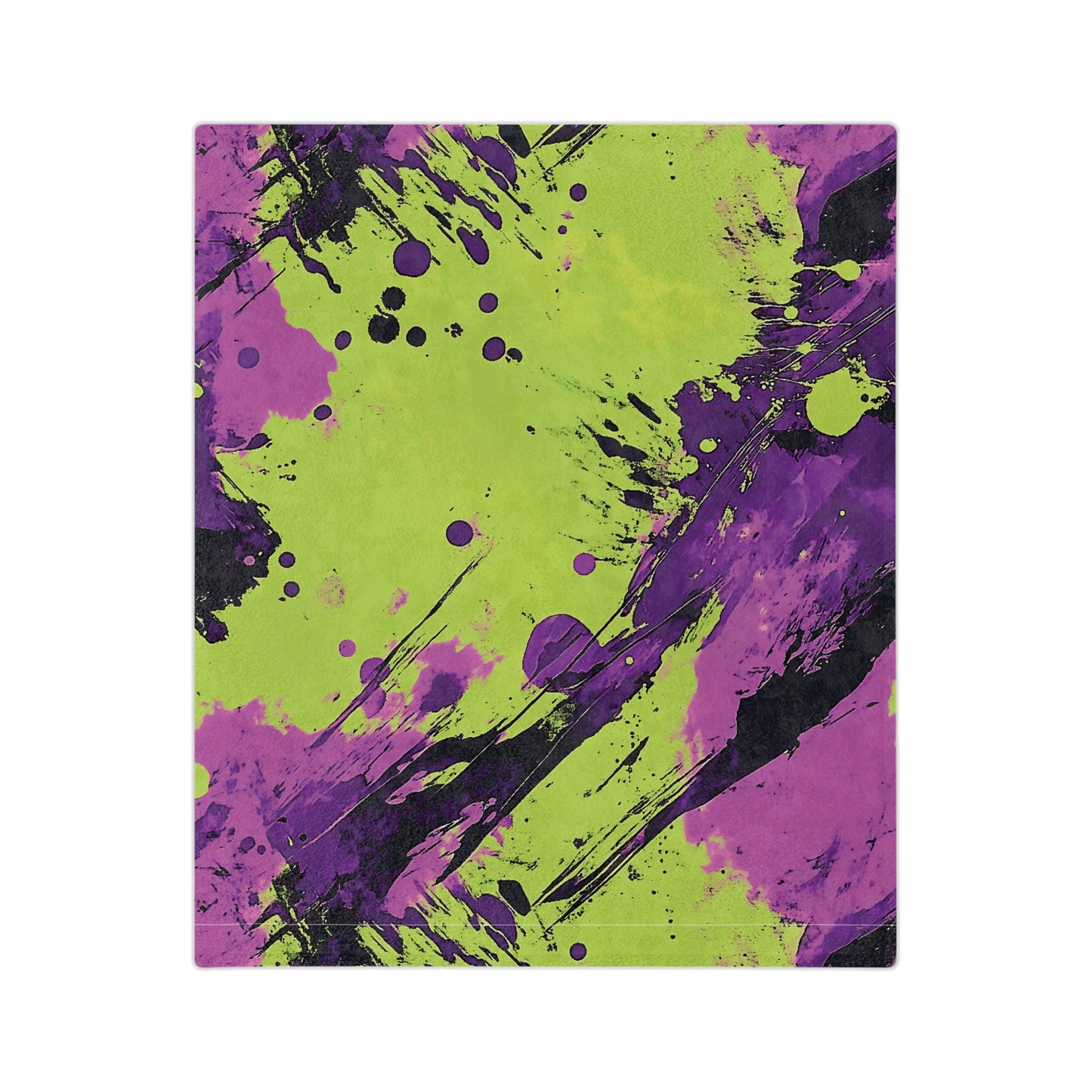 Purple and Lime | Velveteen Microfiber Blanket