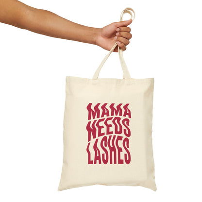 Cotton Canvas Tote Bag | Mama needs lashes | sac fourre-tout | Lash Extensions | Lashes | Reusasble Bag | Black Tote Bag | White Tote Bag