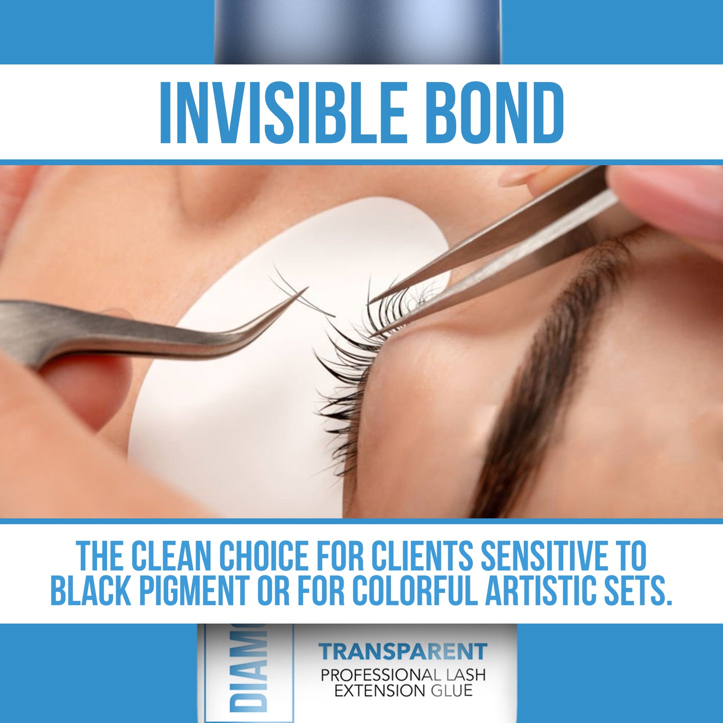 Diamond Clear Eyelash Extension Glue – 2–3s Dry Time, 6-Week Retention, Waterproof, Transparent