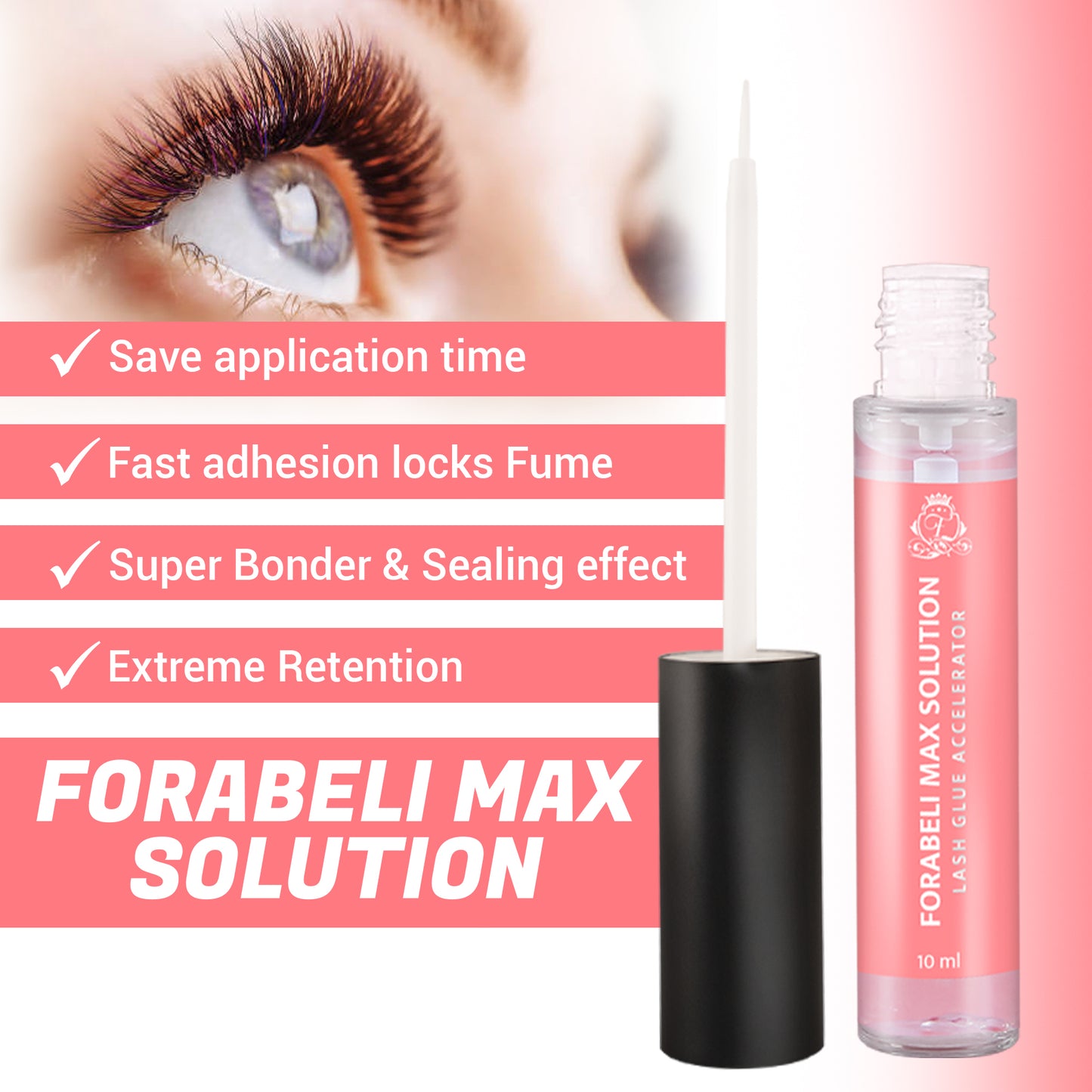 Lash Bonder & Seal - Enhances Retention, Speeds Curing | Forabeli Max Solution