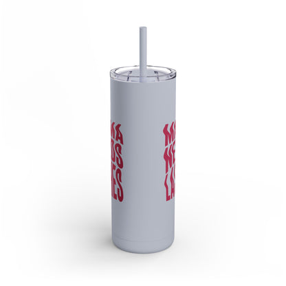 Mama Needs Lashes | What happens in the salon stays in the salon | Tumbler with Straw | Stainless Steel Tumbler | Skinny Tumbler hot & cold drinks | Tumbler with all around print | Skinny Matte Tumbler, 20oz