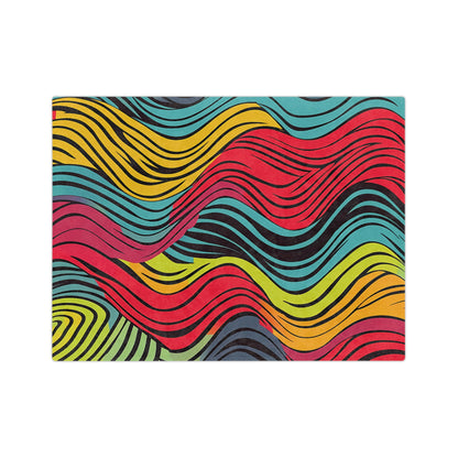 Wavey colorful pattern | Velveteen Microfiber Blanket