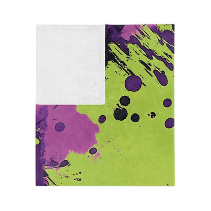 Purple and Lime | Velveteen Microfiber Blanket