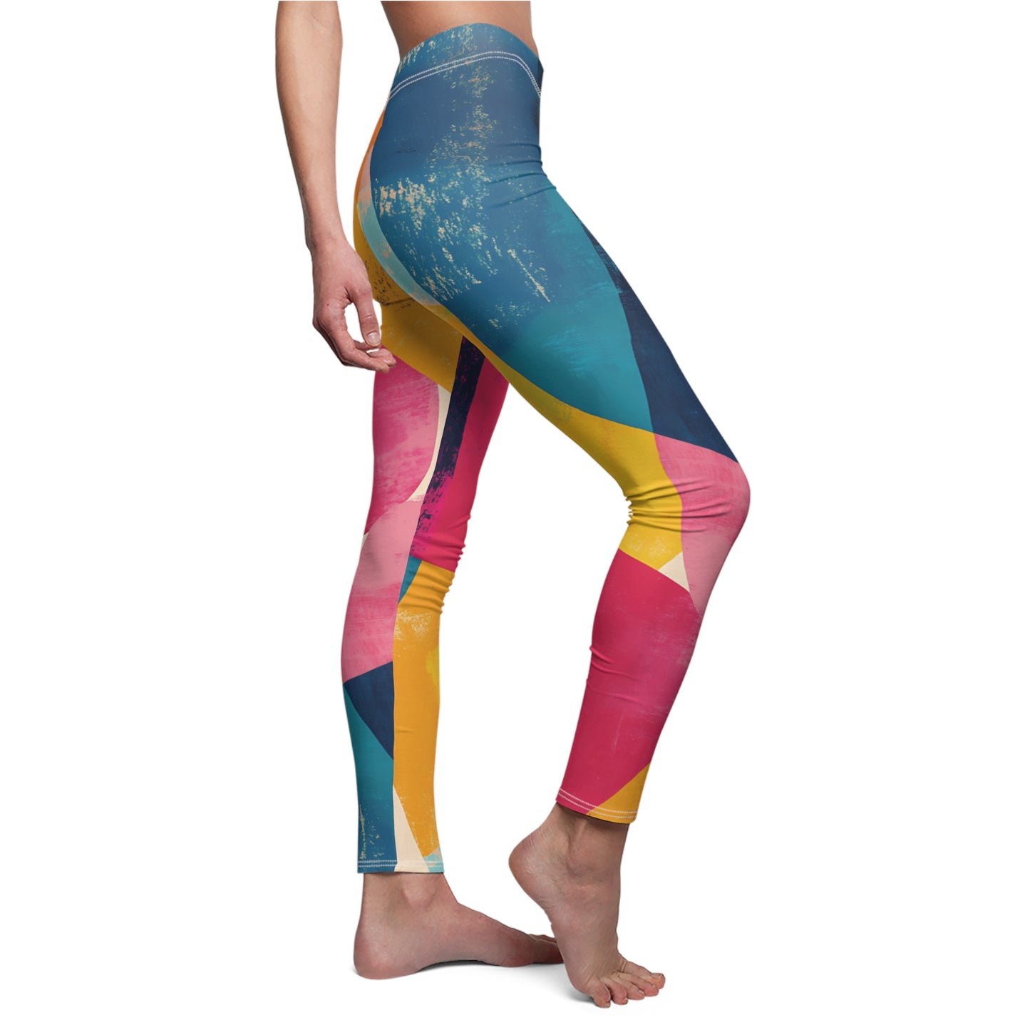 Abstract Pastel Patterns | Women's Cut & Sew Casual Leggings (AOP)