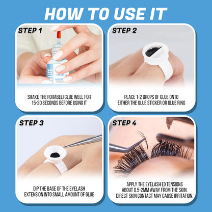 Elite Fast-Drying Eyelash Extension Glue – 1s Dry Time, 7-Week Retention, Waterproof, Black