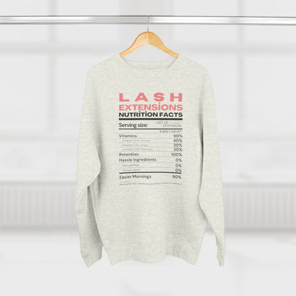 Lash Extensions Nutrition Facts | Unisex Crewneck Sweatshirt