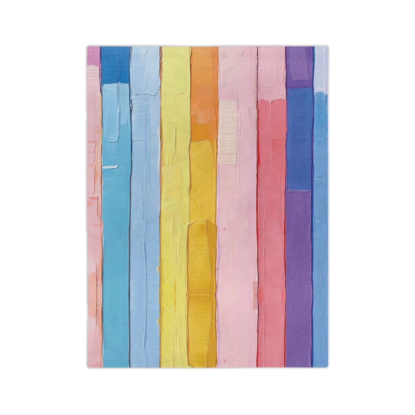 Pastel paint stripes vertical | Velveteen Microfiber Blanket