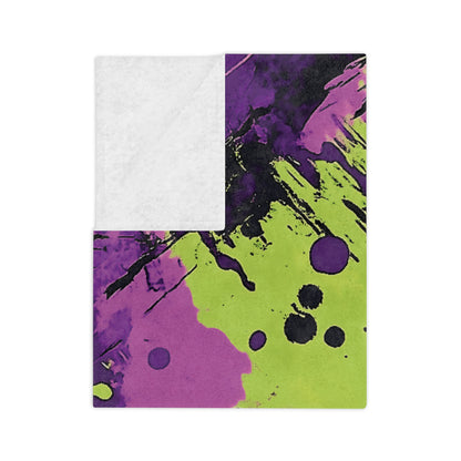 Purple and Lime | Velveteen Microfiber Blanket