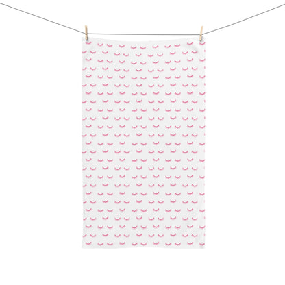 Pink Eyelash Patterns | Hand Towel