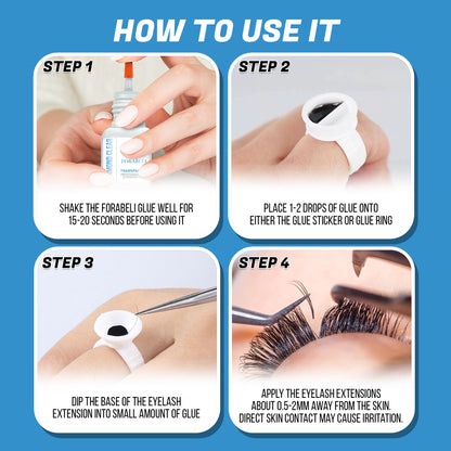 Diamond Clear Eyelash Extension Glue – 2–3s Dry Time, 6-Week Retention, Waterproof, Transparent