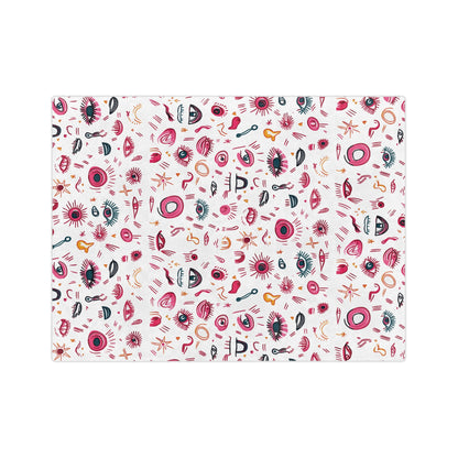 Abstract Eyes | Velveteen Microfiber Blanket