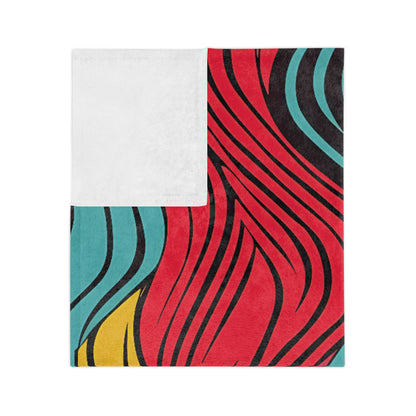 Wavey colorful pattern | Velveteen Microfiber Blanket