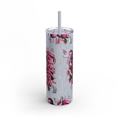 Graffiti Lashes & Nails | What happens in the salon stays in the salon | Tumbler with Straw | Stainless Steel Tumbler | Skinny Tumbler hot & cold drinks | Tumbler with all around print | Skinny Matte Tumbler, 20oz