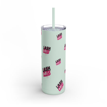 Lash Code | What happens in the salon stays in the salon | Tumbler with Straw | Stainless Steel Tumbler | Skinny Tumbler hot & cold drinks | Tumbler with all around print | Skinny Matte Tumbler, 20oz