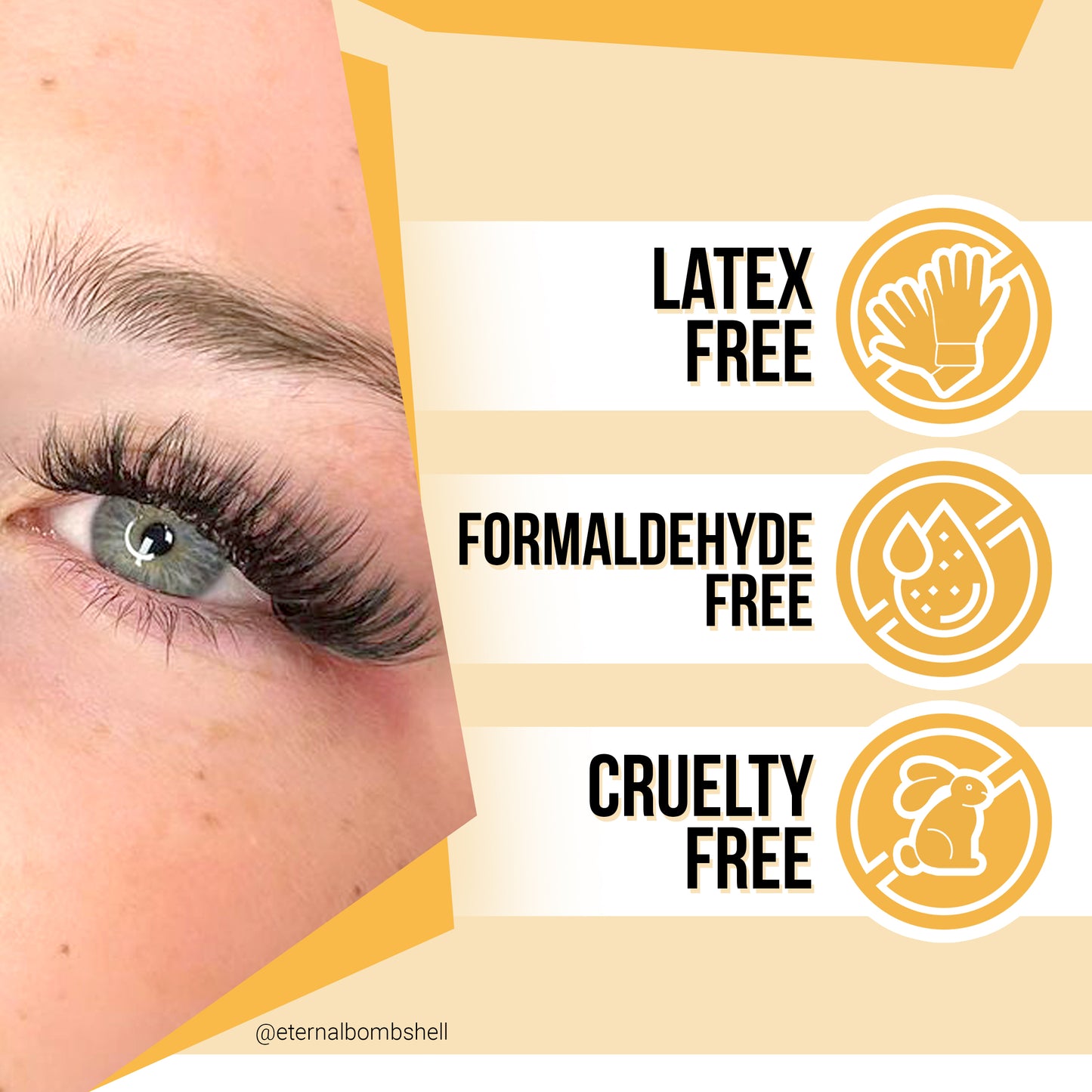 Pure sensitive eyelash extension glue features 