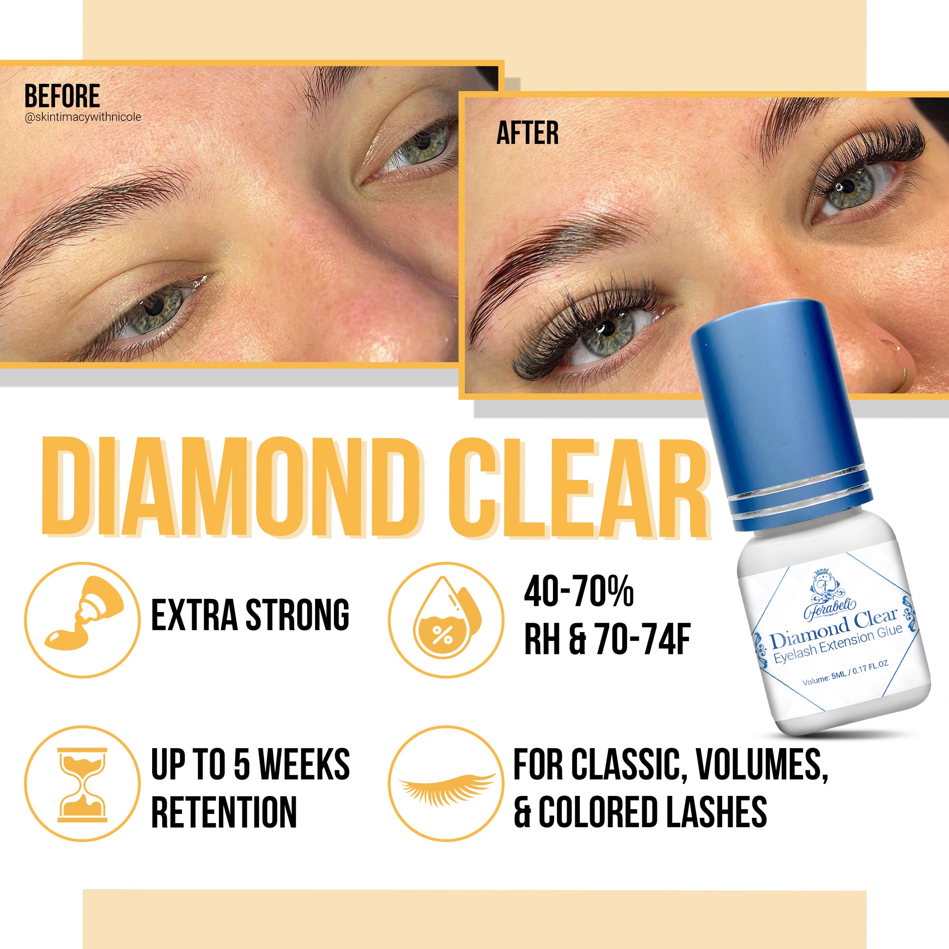 Clear eyelash extension glue for sensitive eyes, Best lash glue adhesive