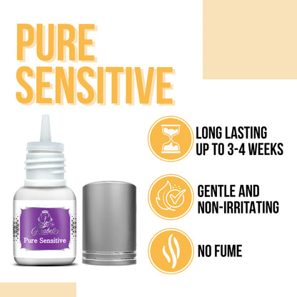 pure sensitive eyelash extension glue features 