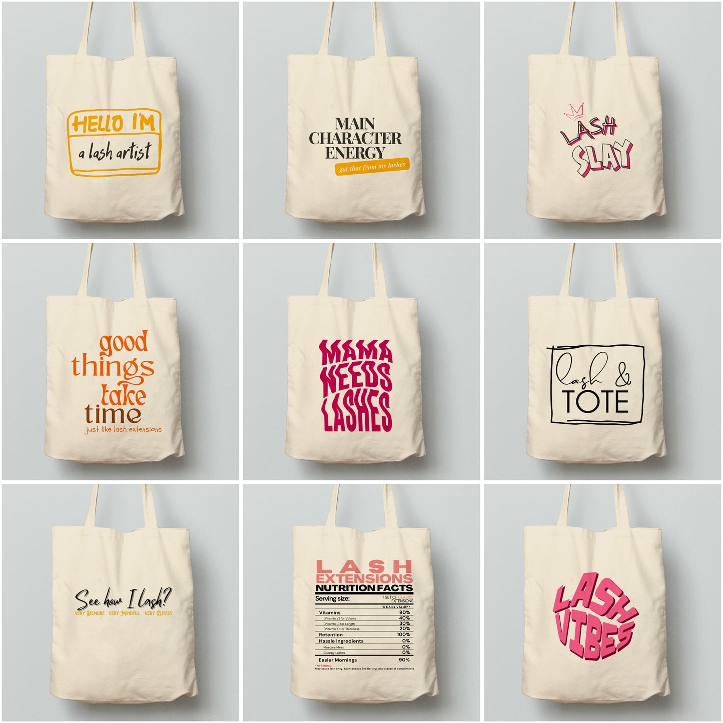 Cotton Canvas Tote Bag | Bizarre Conversations | 2 Sided Print | Lash Extensions Tote Bag | Lash Tote Bag | Lash Related | Lash Products