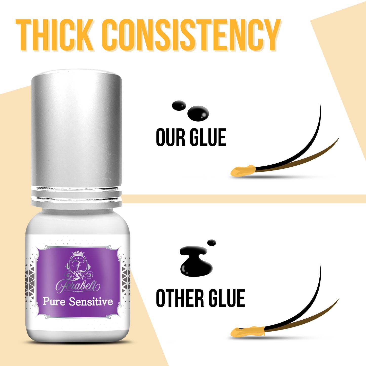 pure sensitive eyelash extension glue features 