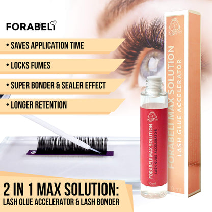 Forabeli Lash Bonder and Sealer for Eyelash Extensions/Max Solution 15ml/Accelerates Curing Time/Enhances Retention/Reduces Glue Fumes/Professional Eyelash Extension Supplies