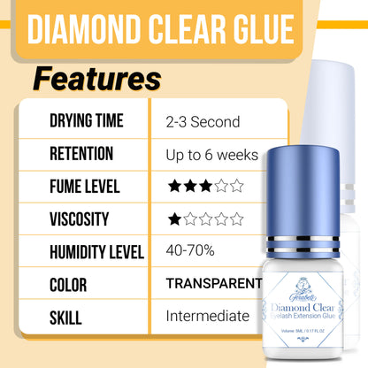 diamond clear eyelash extension glue features