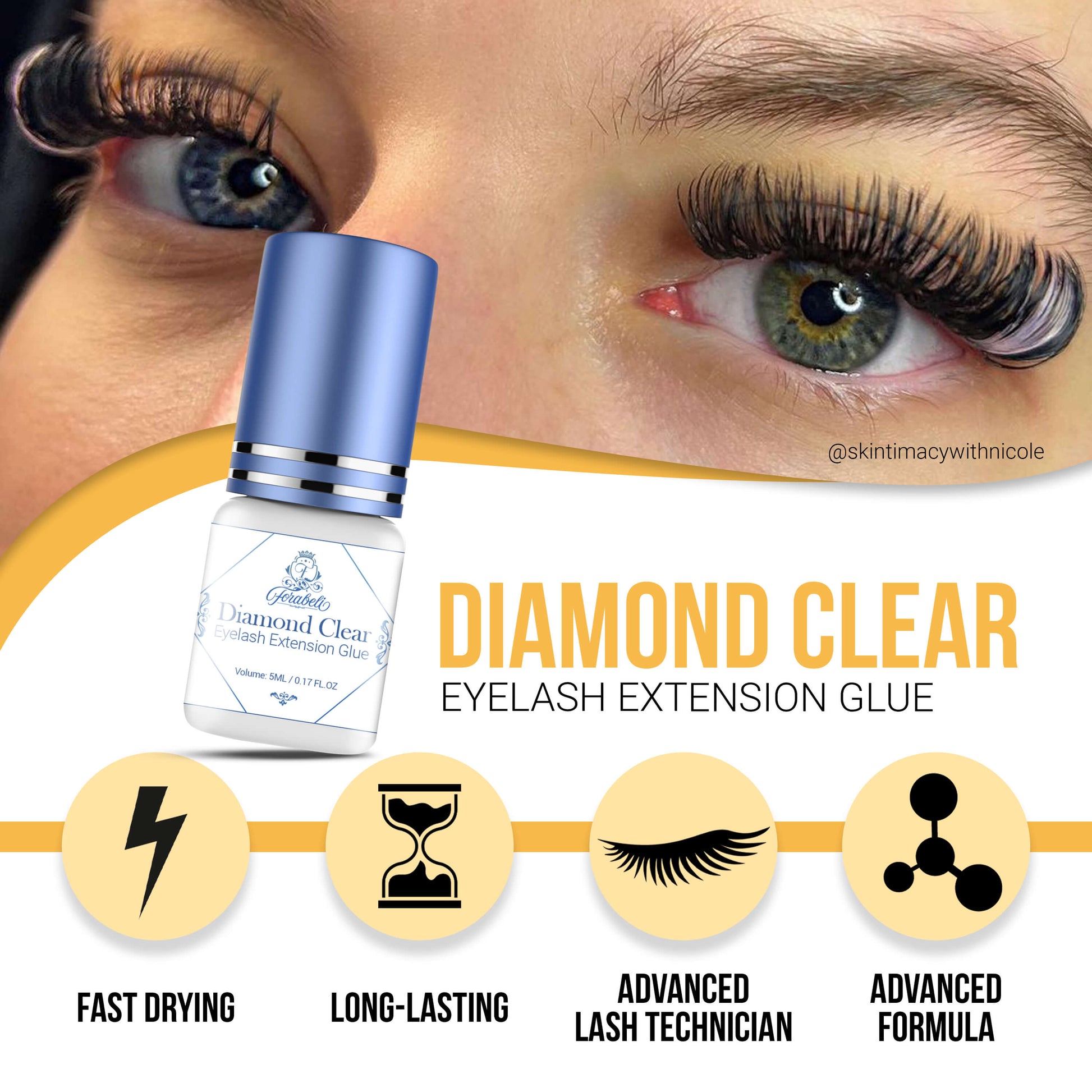 Diamond Clear Eyelash Extension Glue – Forabeli