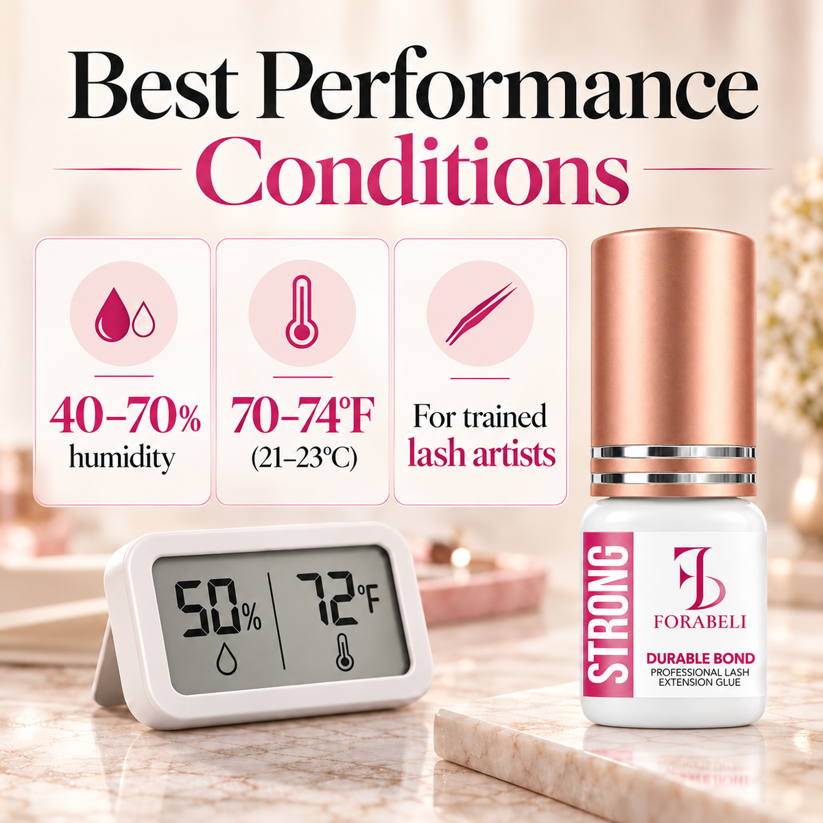 Forabeli Strong conditions with photoreal copper-cap bottle
