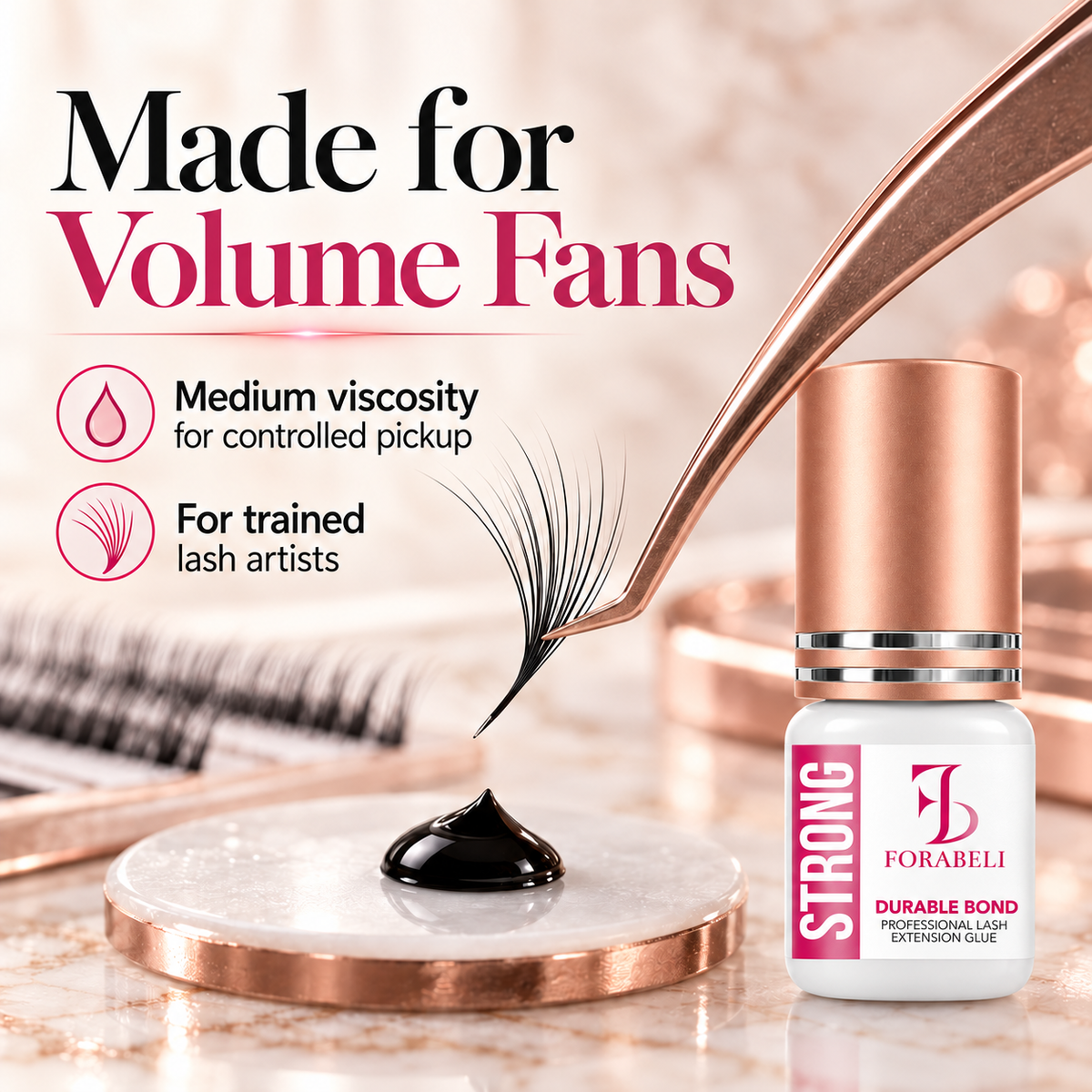 Forabeli Strong volume with photoreal copper-cap bottle