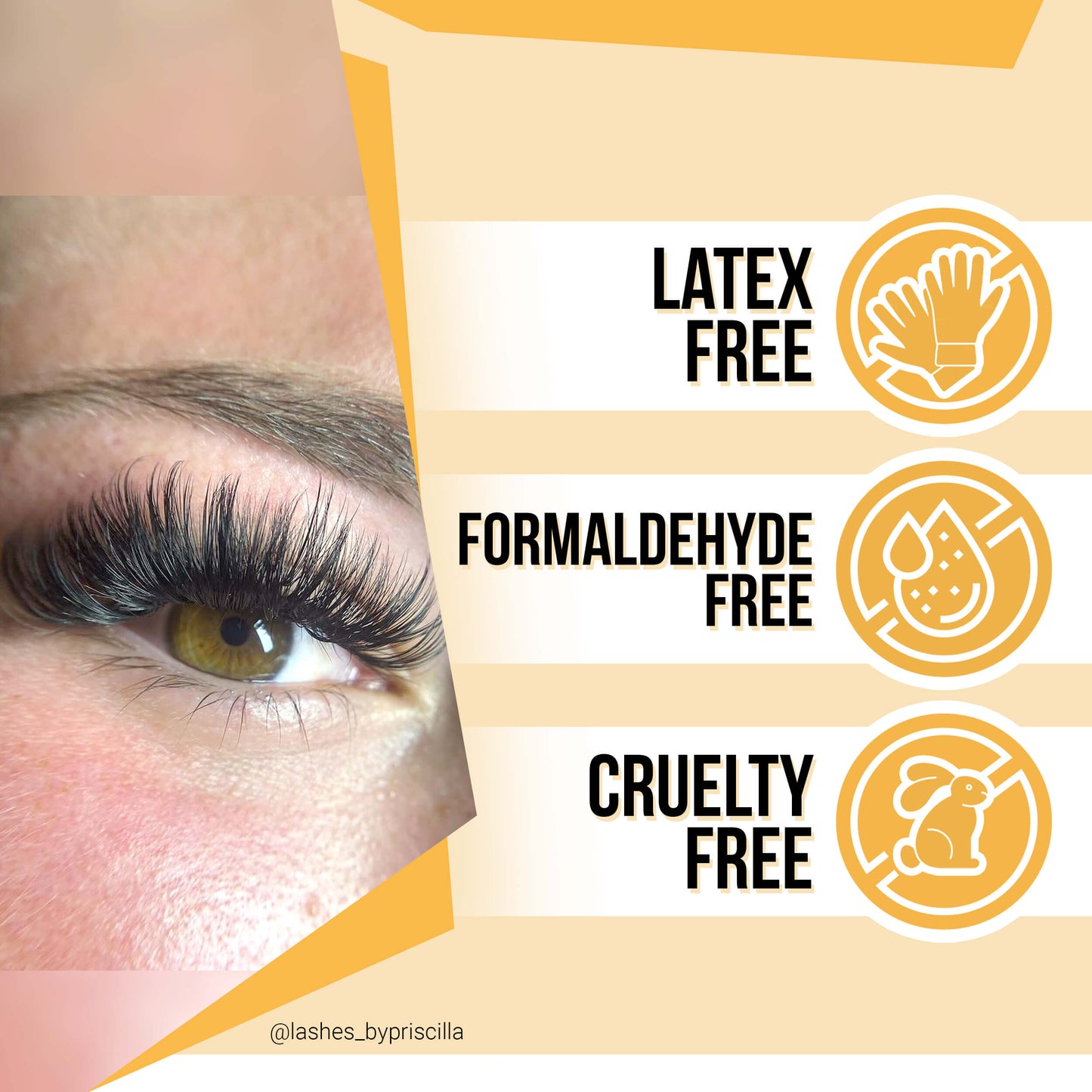Procare Eyelash extension glue: Latex-free, formaldehyde-free, and cruelty-free formula for a safe and ethical application experience.
